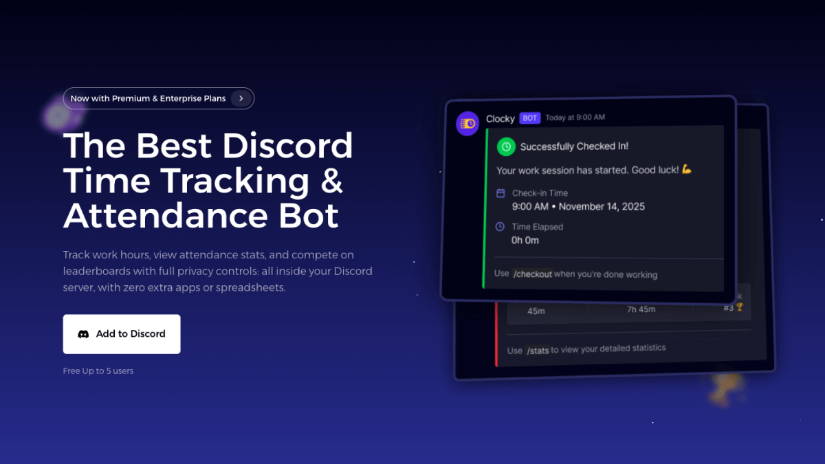 Clocky - Discord Time Tracking Bot
